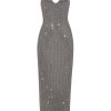 Women Area Dresses | Charcoal Crystal Embellished Gown