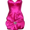 Women Area Dresses | Crystal Rosette Strapless Mini Dress