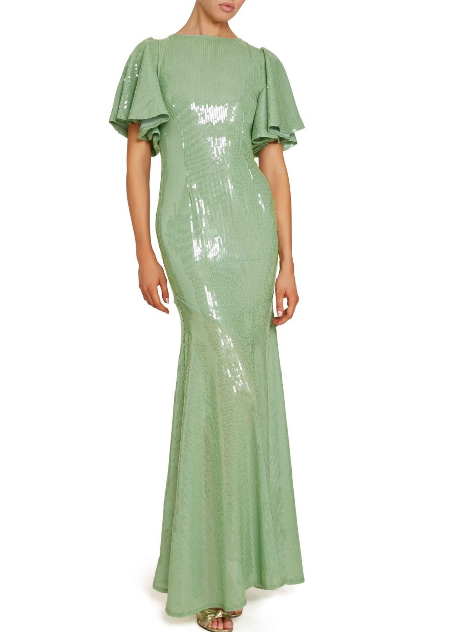 Women De La Vali Dresses | Paloma Sage Sequin Dress