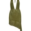 Women Giuseppe Di Morabito Dresses | Green Crystal Asymmetric Mini Dress