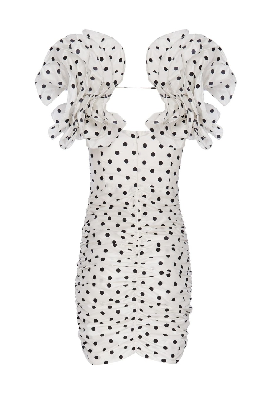 Women Alessandra Rich Dresses | Rushed Polka Dot Mini Dress