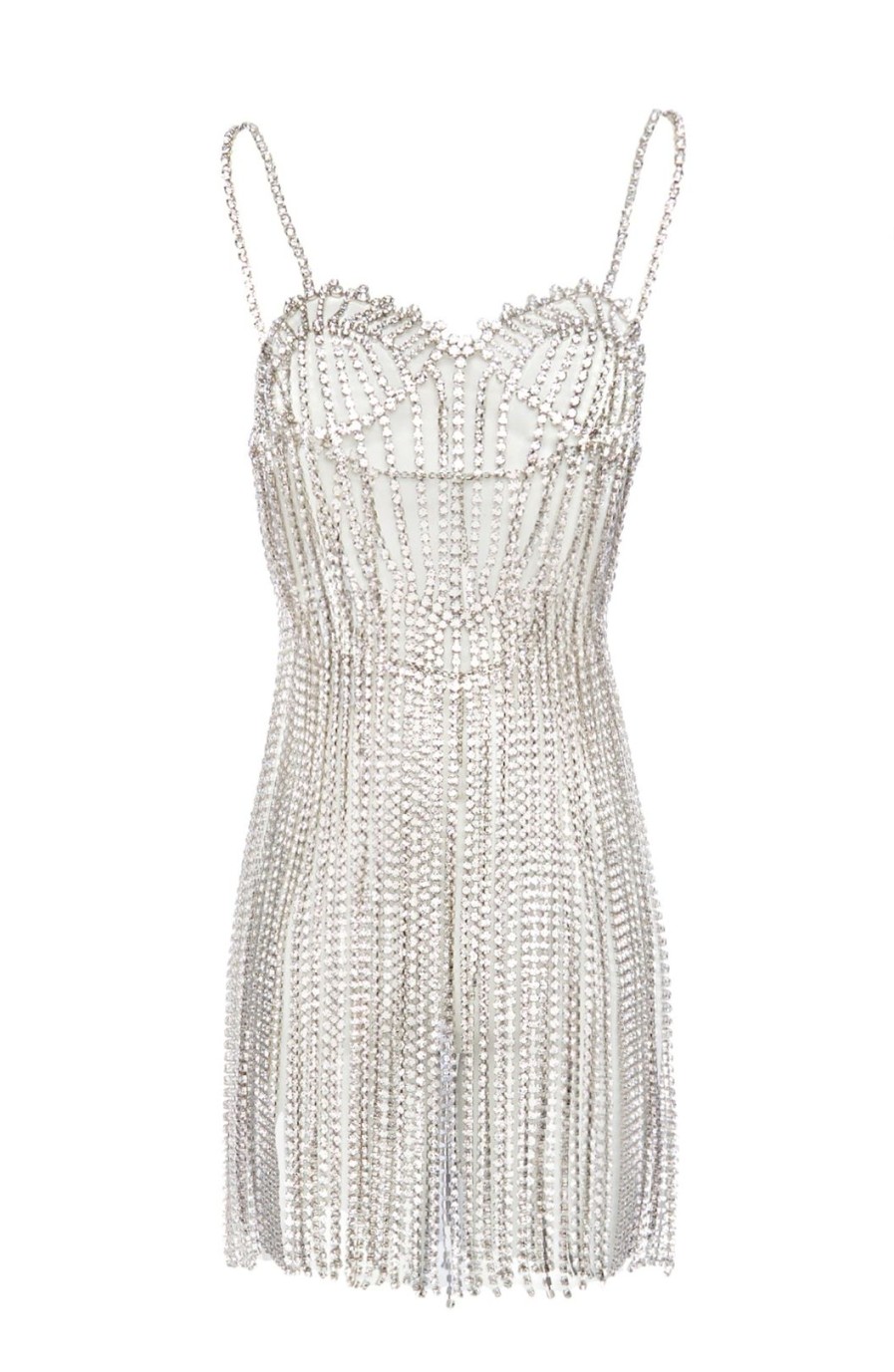 Women Area Dresses | Crystal Bustier Fringe Dress