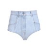 Women Coperni Shorts & Skirts | Denim High-Waisted Briefs