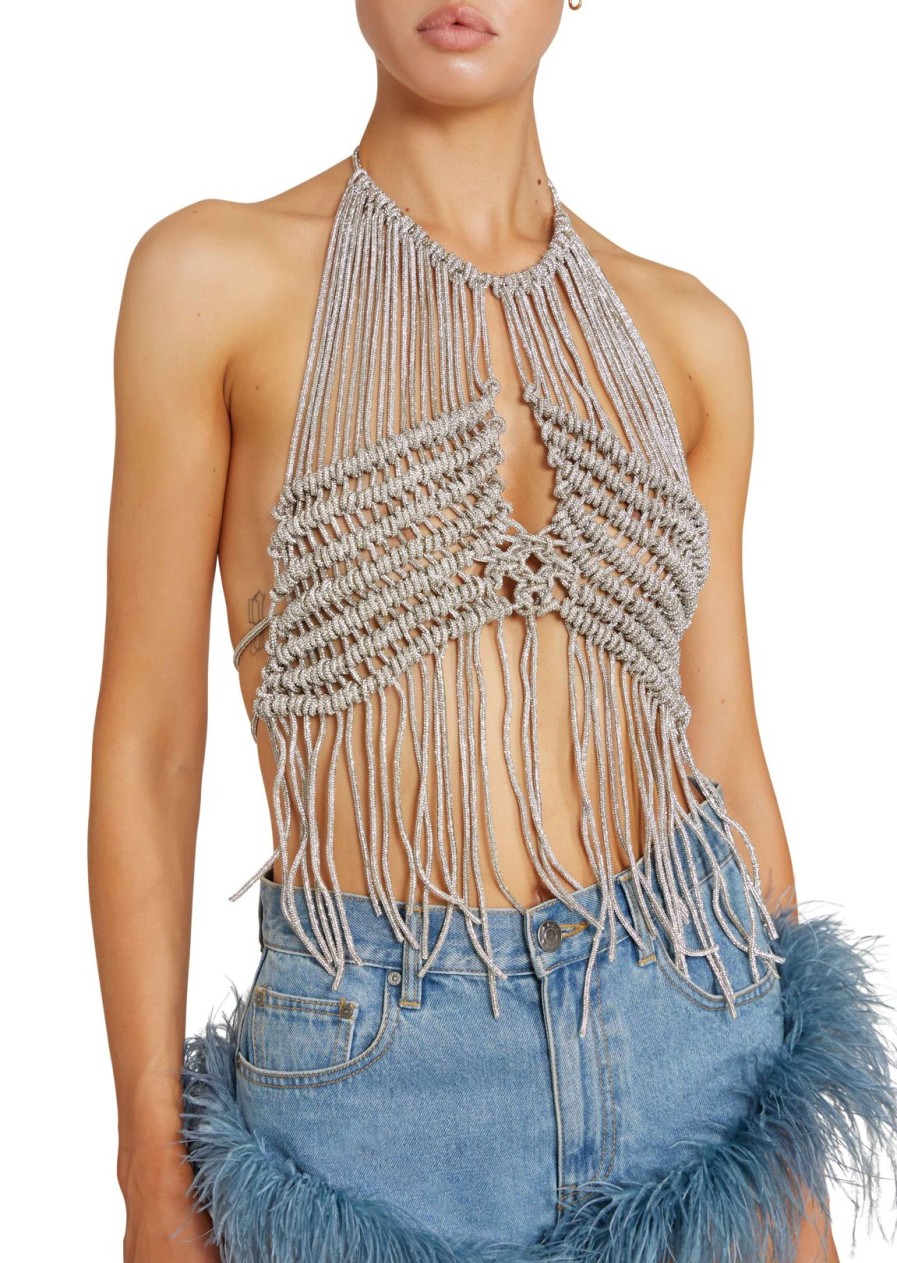 Women Giuseppe Di Morabito Tops | Halterneck Crochet-Chain Top