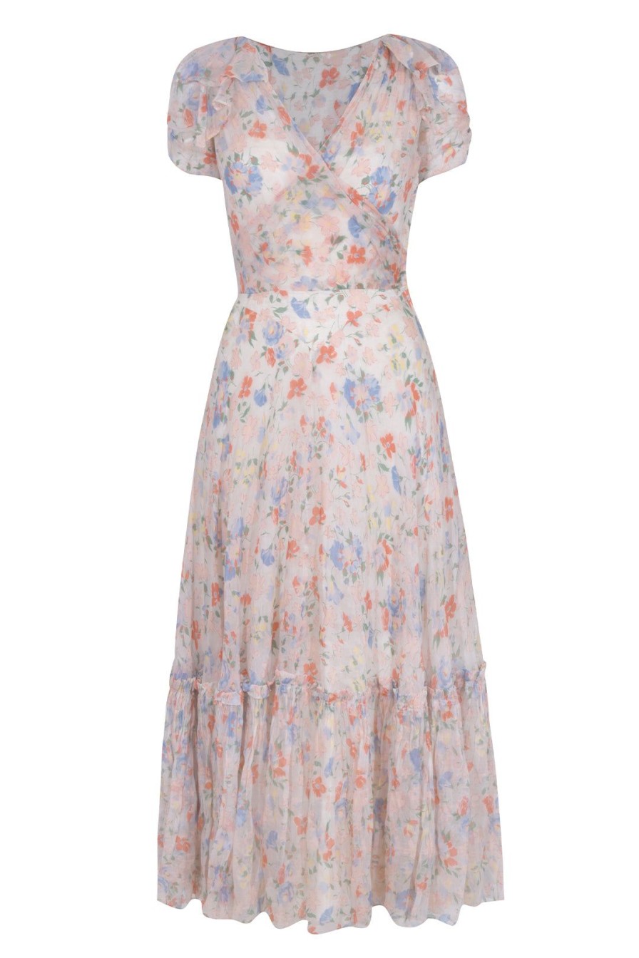 Women Annie's Archive Dresses | 1930'S Floral Hand Painted Maxi Dress