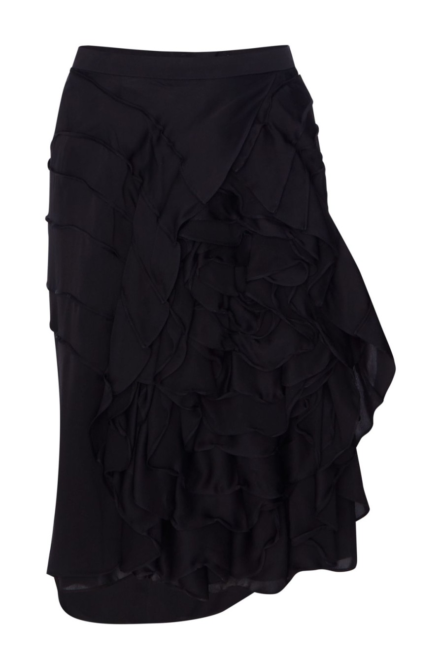 Women Annie's Archive Shorts & Skirts | Yves Saint Laurent Black Ruched Skirt