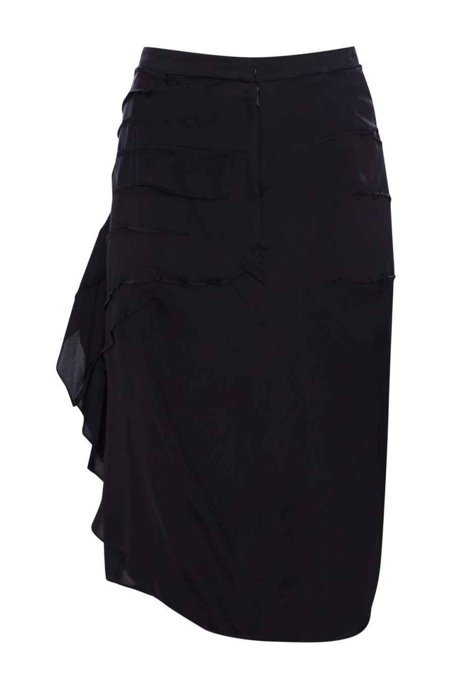 Women Annie's Archive Shorts & Skirts | Yves Saint Laurent Black Ruched Skirt