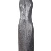 Women Ashish Dresses | Silver Sequin Mermaid Halter Dress