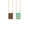 Women Annie's x Jade Jagger Jewelry | Tanit & Cactus Flower Double Enamel Tag Necklace, Gold Vermeil