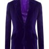 Women Mark Powell Coats | Purple Velvet Jacket