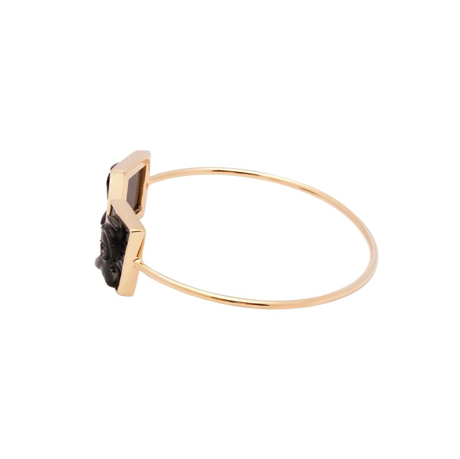 Women Annie's x Jade Jagger Jewelry | Tanit Carved Onyx Stone Bangle