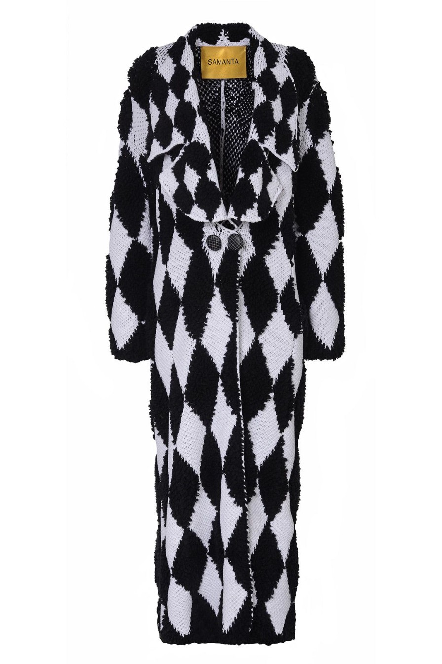 Women Samanta Virginio Coats | Black & White Marchesa Coat