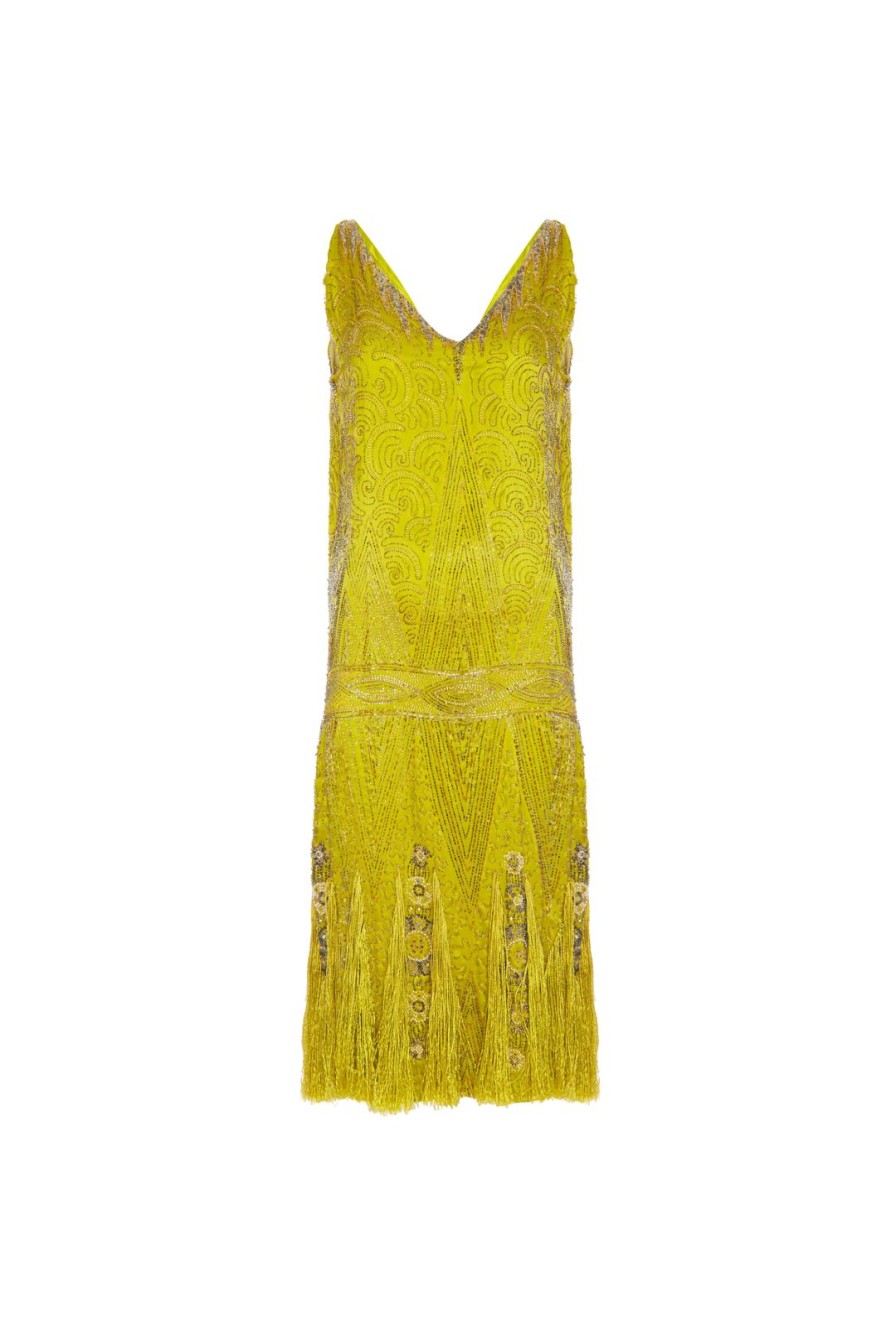 Women Annie's Archive Dresses | 1920'S Chartreuse Flapper Dress