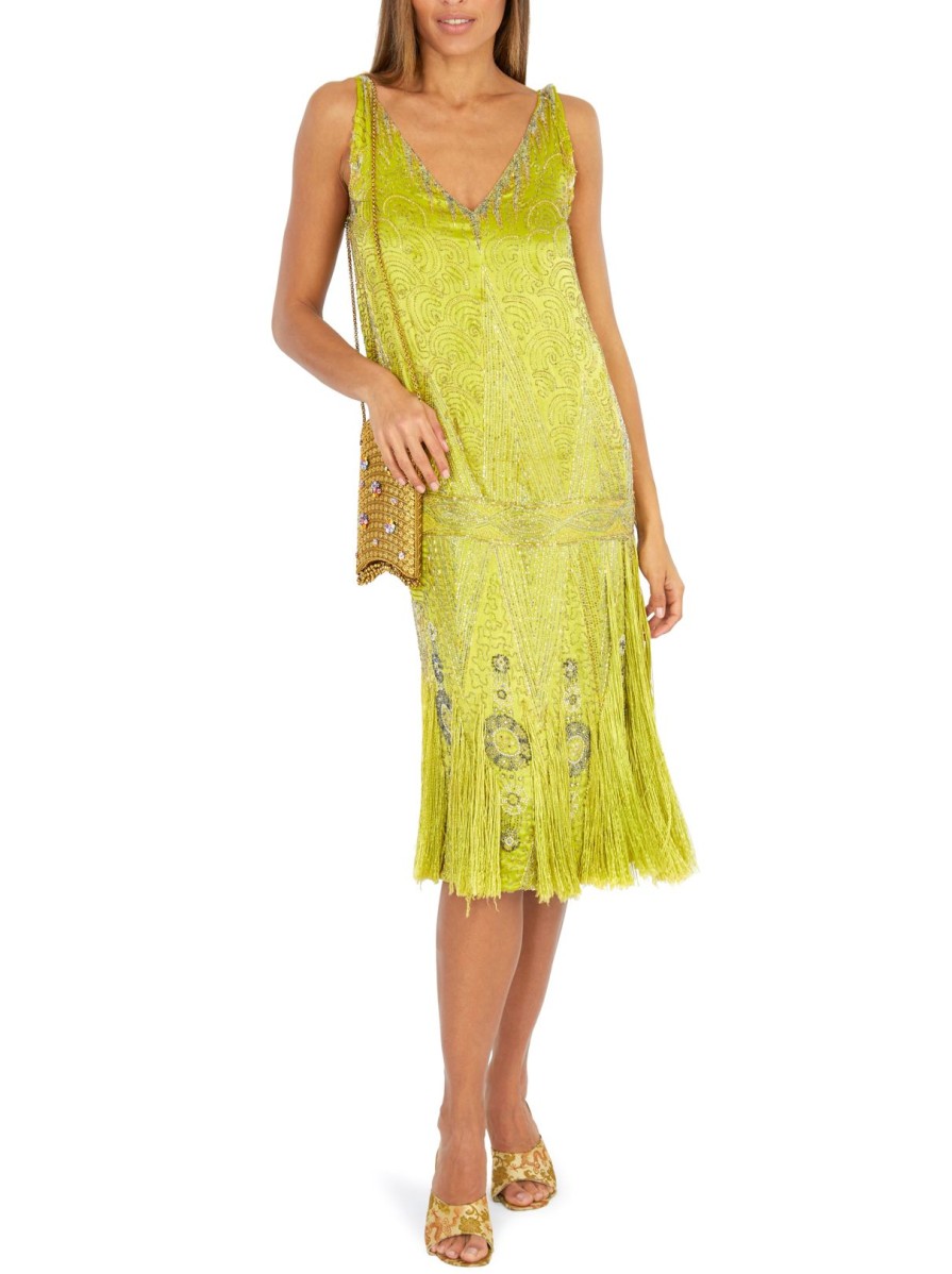 Women Annie's Archive Dresses | 1920'S Chartreuse Flapper Dress