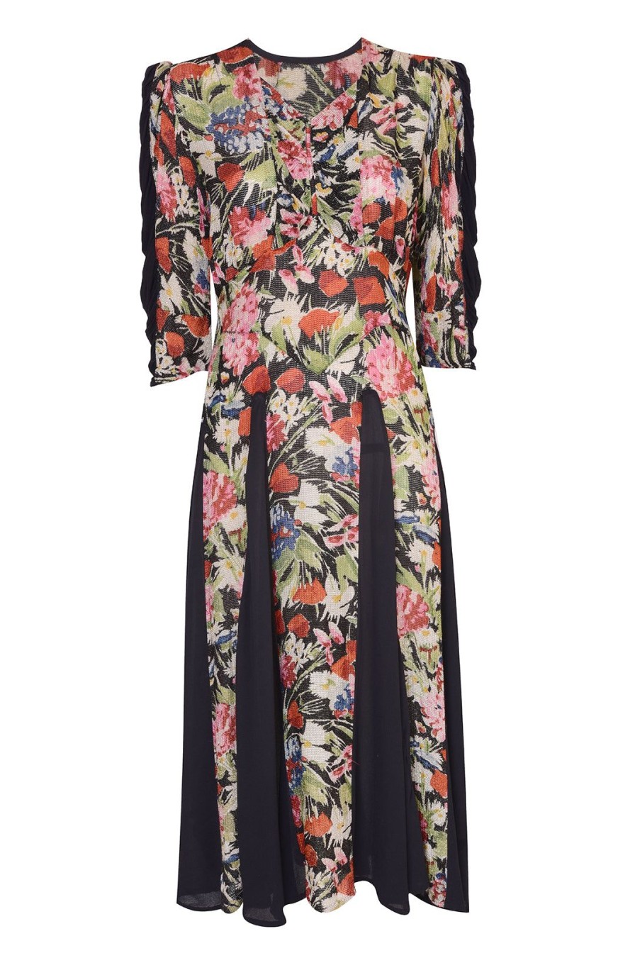 Women Annie's Archive Dresses | 1940'S Floral Knit Dress