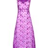 Women Annie's Archive Dresses | 1920'S Purple Floral Embroidered Sheer Dress