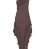 Women Kim Shui Dresses | Brown Ruffle Dress