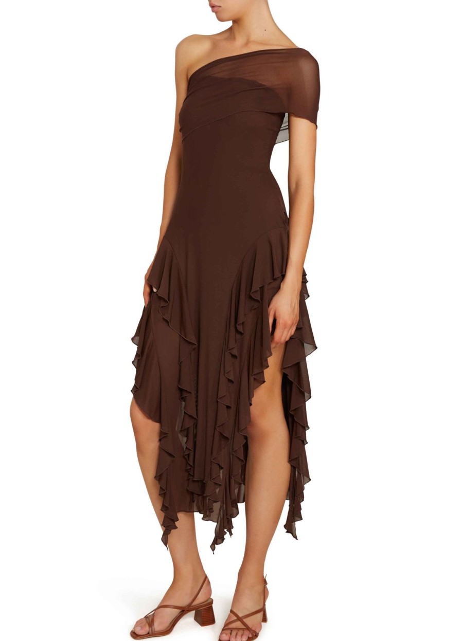 Women Kim Shui Dresses | Brown Ruffle Dress