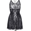 Women Kim Shui Dresses | Black Lace Up Mini Dress