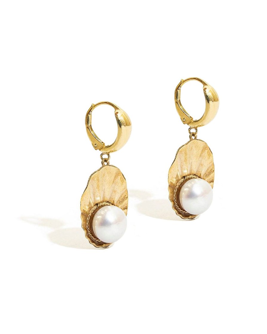 Women Liase Jewelry | Crown Shell Earrings With Pearls