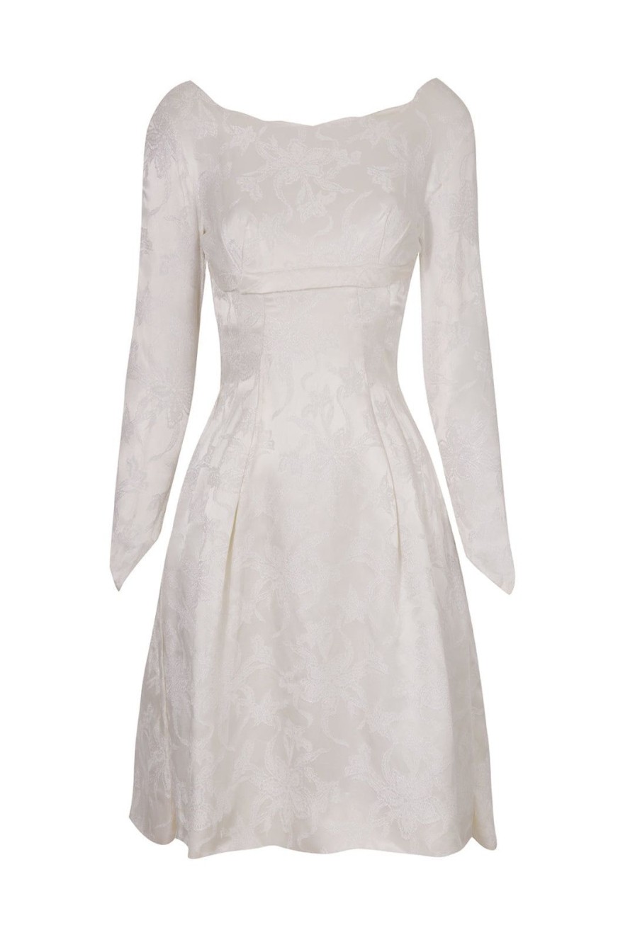 Women Annie's Archive Dresses | Silk White Brocade Dress