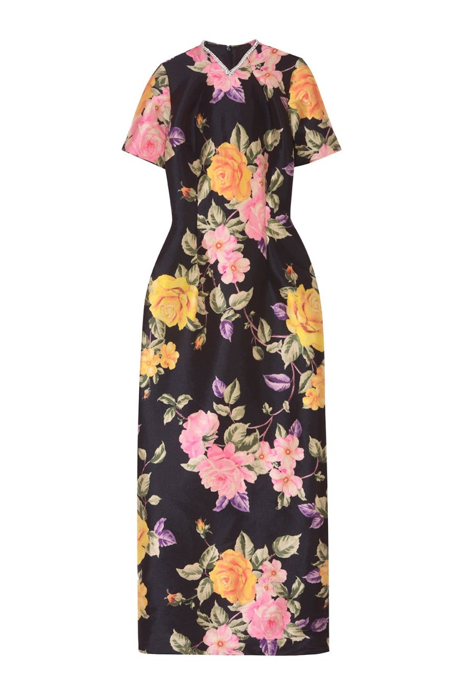 Women Richard Quinn Dresses | Floral High Neck Gown