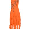 Women Annie's Archive Dresses | Orange Beaded Ruffled Dress