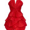 Women Annie's Archive Dresses | 80'S Red Pleated Mini Dress.