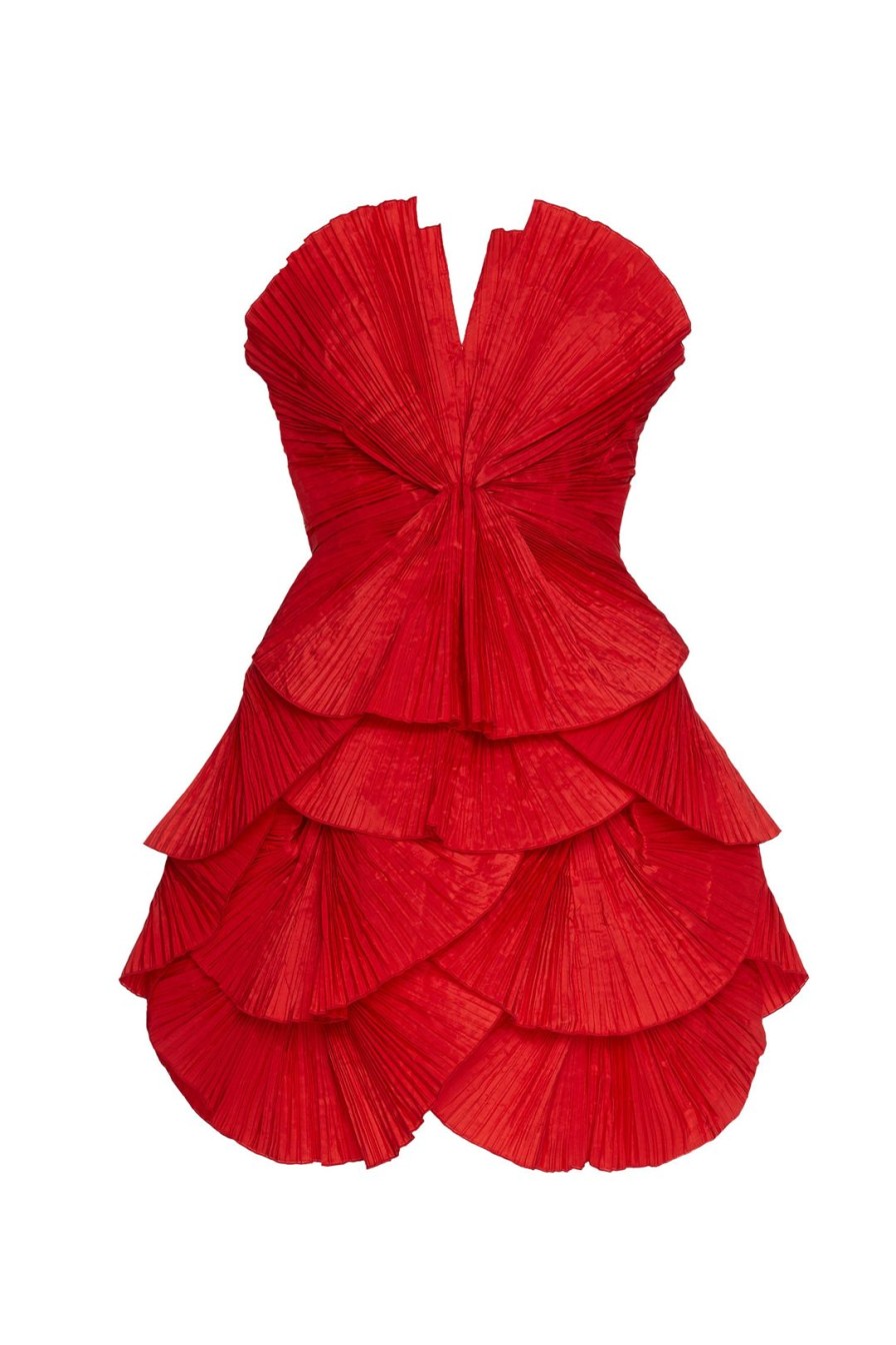 Women Annie's Archive Dresses | 80'S Red Pleated Mini Dress.