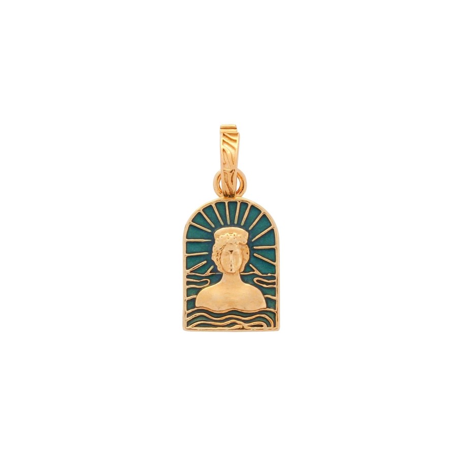 Women Annie's x Jade Jagger Jewelry | Tanit Teal Enamel Charm, Gold Vermeil