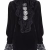 Women Richard Quinn Dresses | Runway Velvet Lace Frill Mini Dress