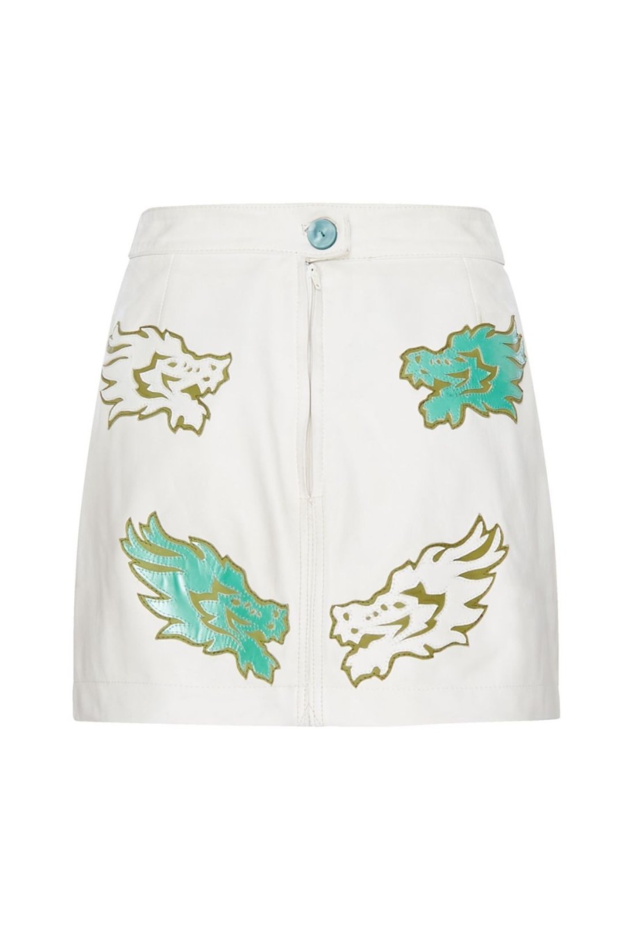 Women Momma’s Blues Shorts & Skirts | White Jade Dragon Skirt