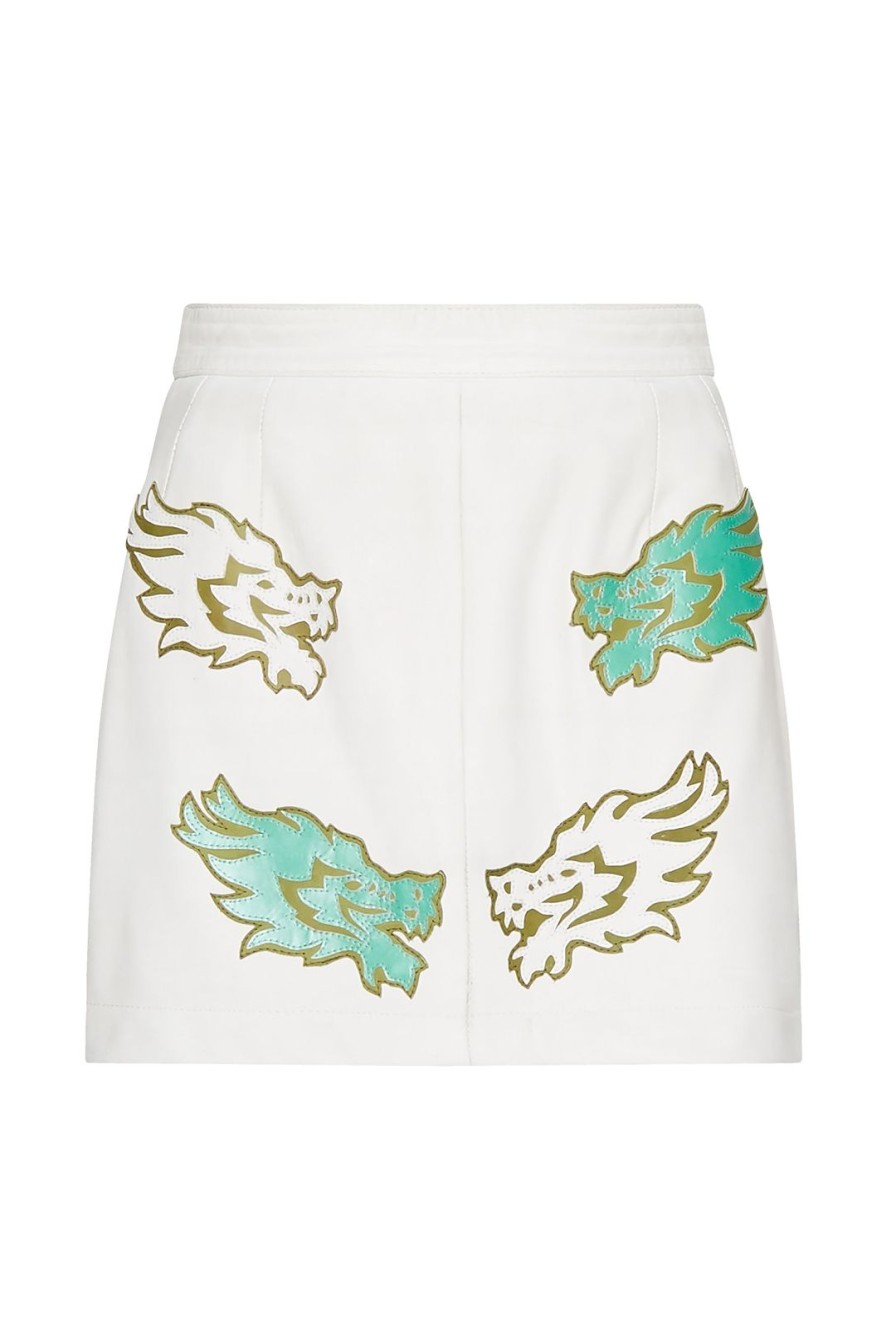 Women Momma’s Blues Shorts & Skirts | White Jade Dragon Skirt