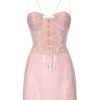 Women Kim Shui Dresses | Pink Lace Up Pailette Mini Dress