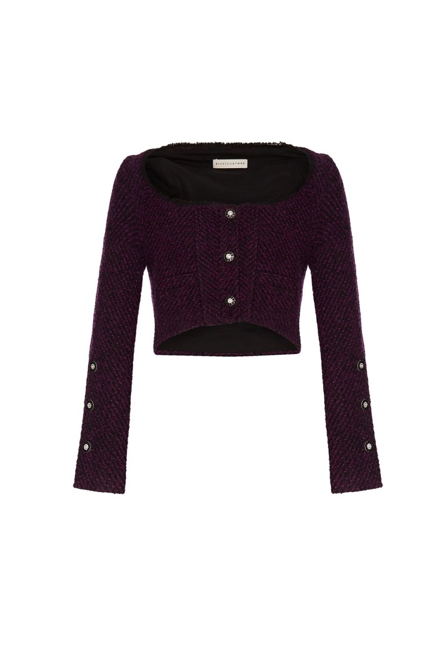 Women Silvia Astore Coats | Sophie Mini Jacket- Plum