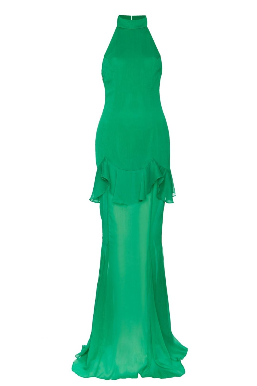 Women De La Vali Dresses | Tennessee Emerald Green Halter Dress