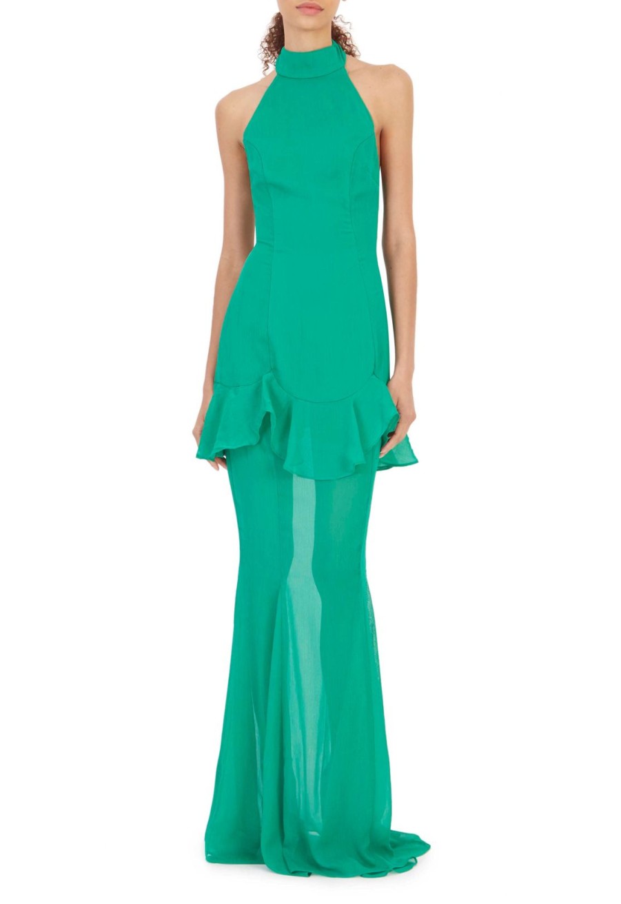 Women De La Vali Dresses | Tennessee Emerald Green Halter Dress