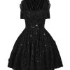 Women Richard Quinn Dresses | Black Lace Shadow Mini Dress