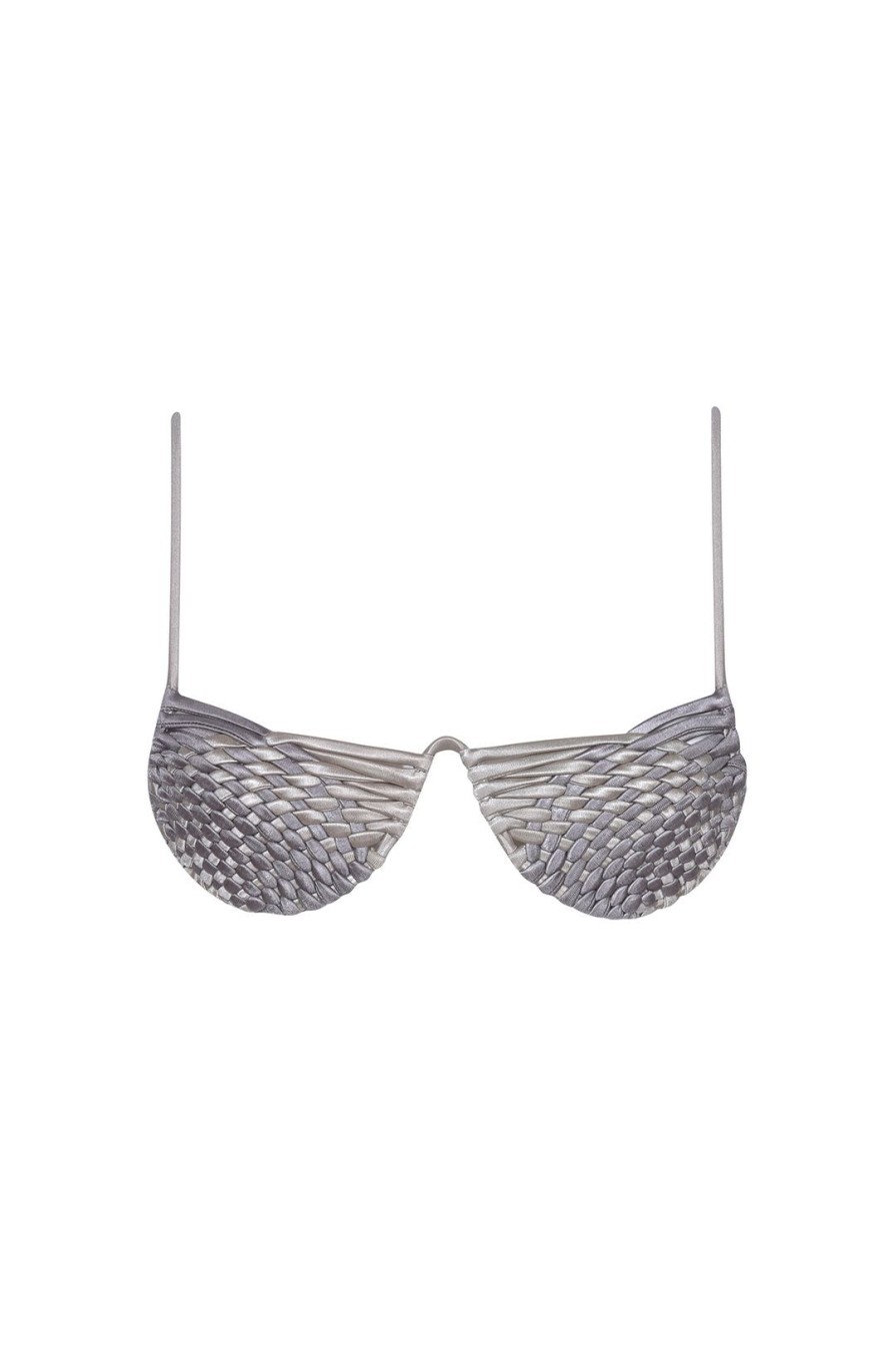 Women Isa Boulder Swimwear | Weavecross Silver & Slate Top