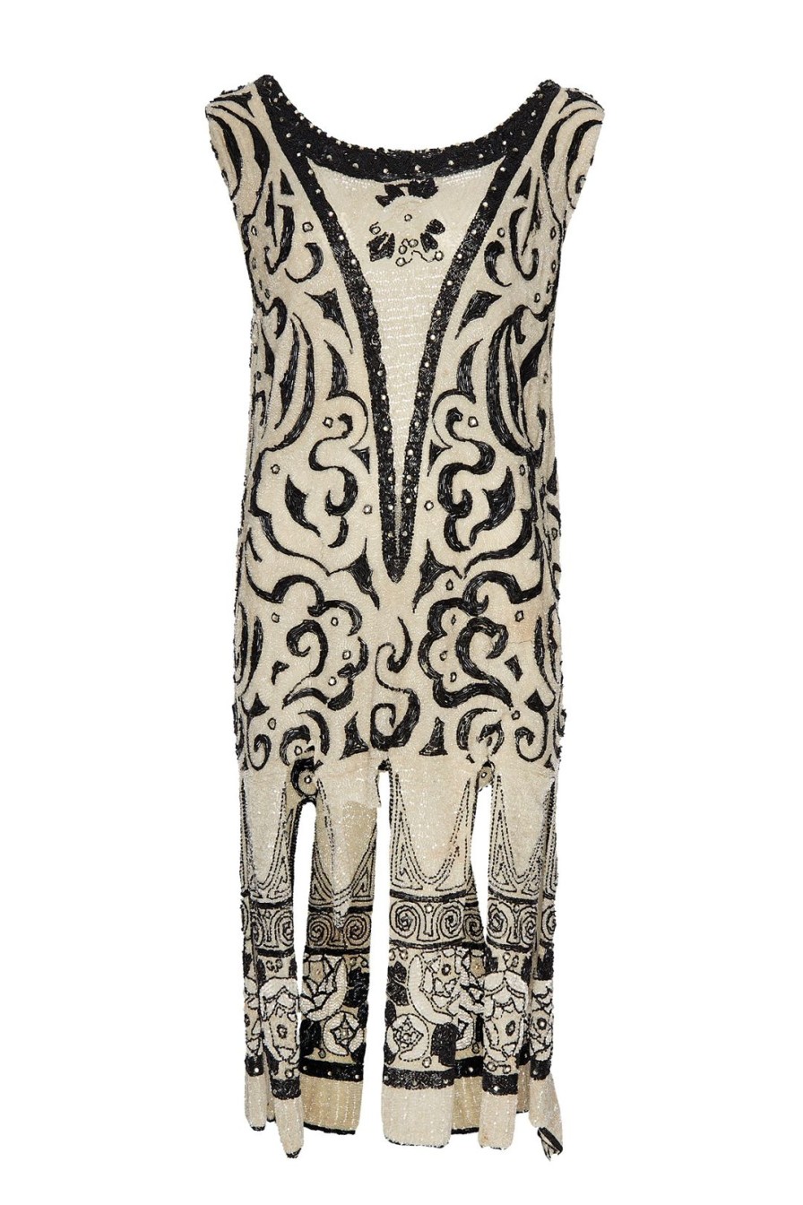 Women Annie's Archive Dresses | 1920S Hand Beaded Swirl Patterned Fringe Dress