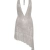 Women Giuseppe Di Morabito Dresses | Silver Crystal Asymmetric Mini Dress