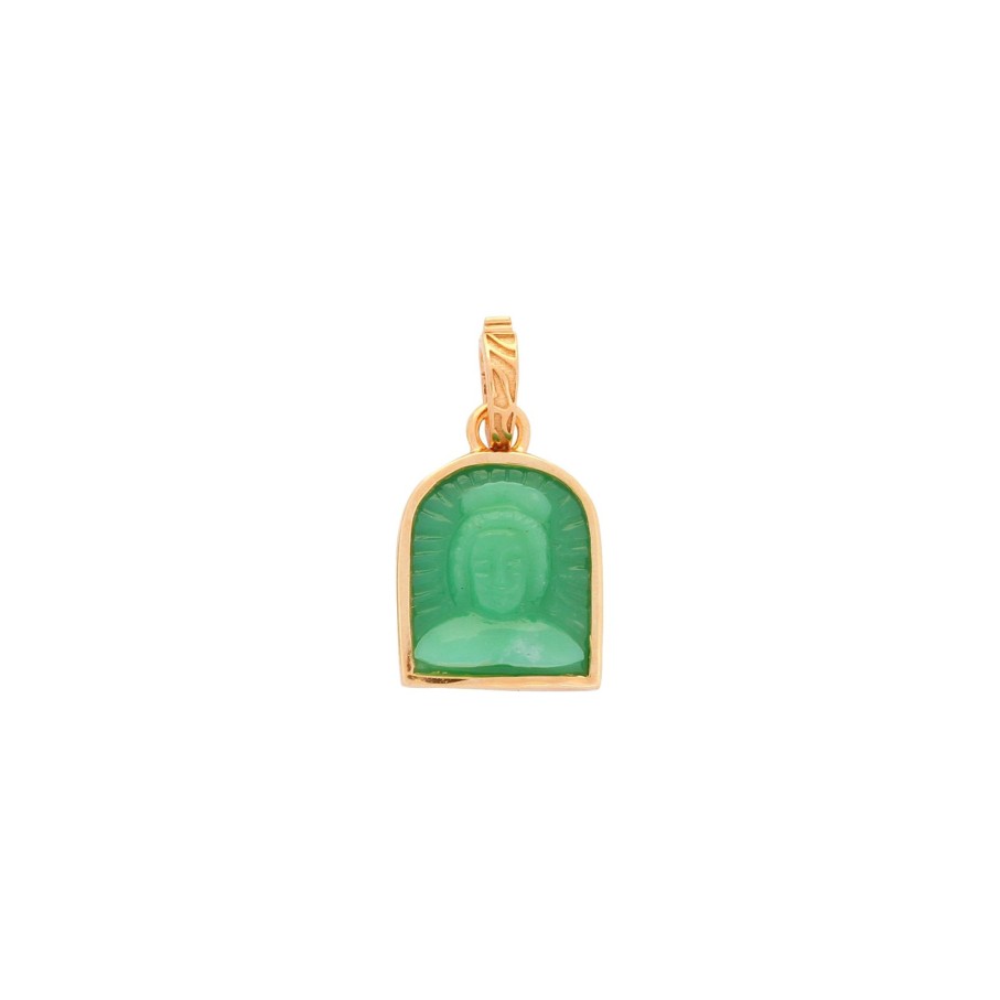 Women Annie's x Jade Jagger Jewelry | Tanit Carved Chrysoprase Charm, Gold Vermeil