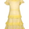 Women Annie's Archive Dresses | 1940S Yellow Chiffon Ruffle Mini Dress