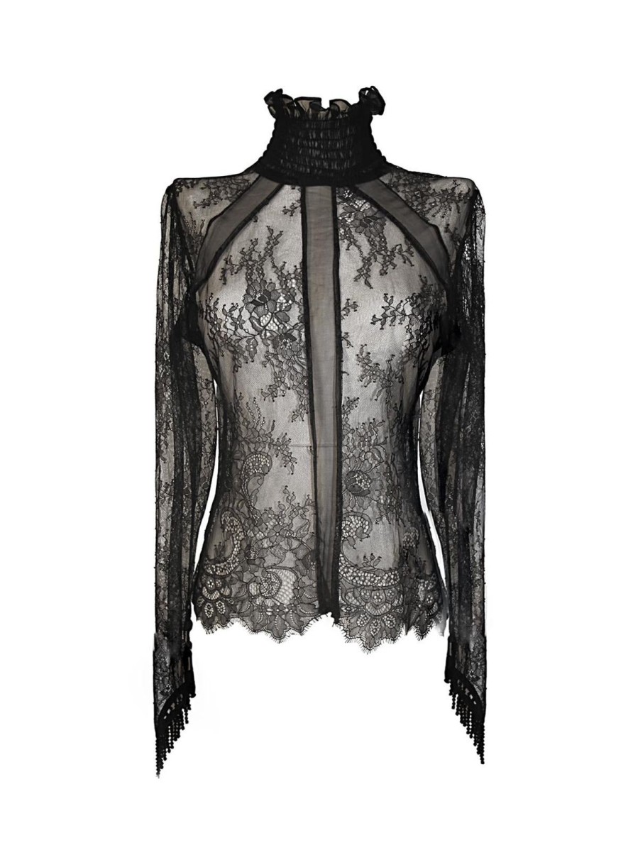 Women Amuse Bouche Tops | Black Lace Aleera Top