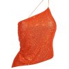 Women Giuseppe Di Morabito Tops | Cropped Crystal Mesh Top- Orange