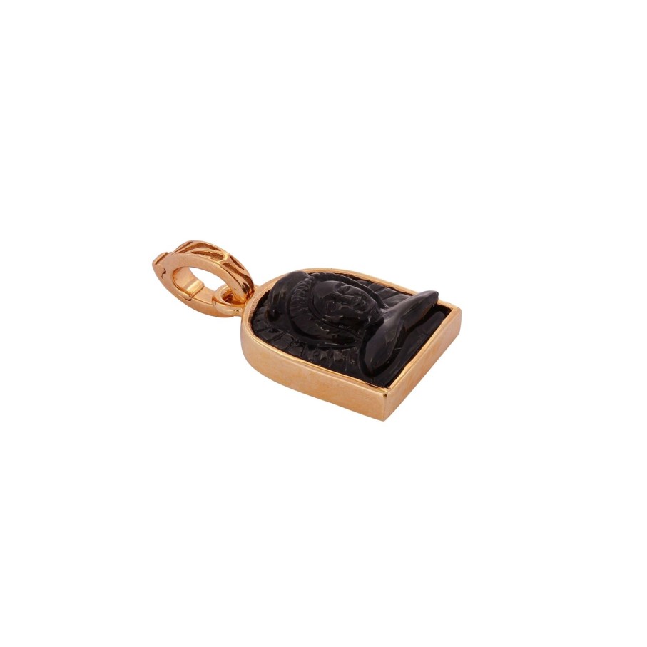 Women Annie's x Jade Jagger Jewelry | Tanit Black Onyx Stone Charm, Gold Vermeil