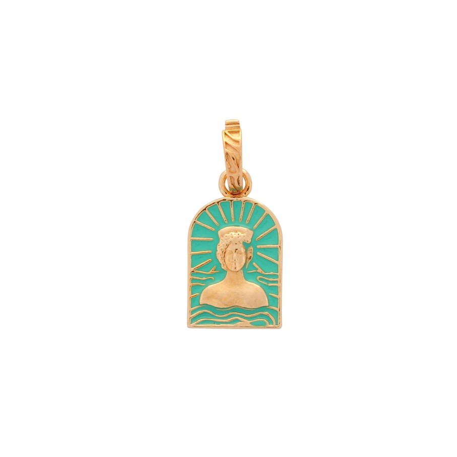 Women Annie's x Jade Jagger Jewelry | Aqua Tanit Enamel Charm, Gold Vermeil