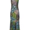 Women Annie's Archive Dresses | Green & Blue Beaded Chiffon Dress