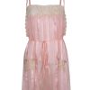 Women Annie's Archive Dresses | 1920'S Pink Silk Lace Teddy