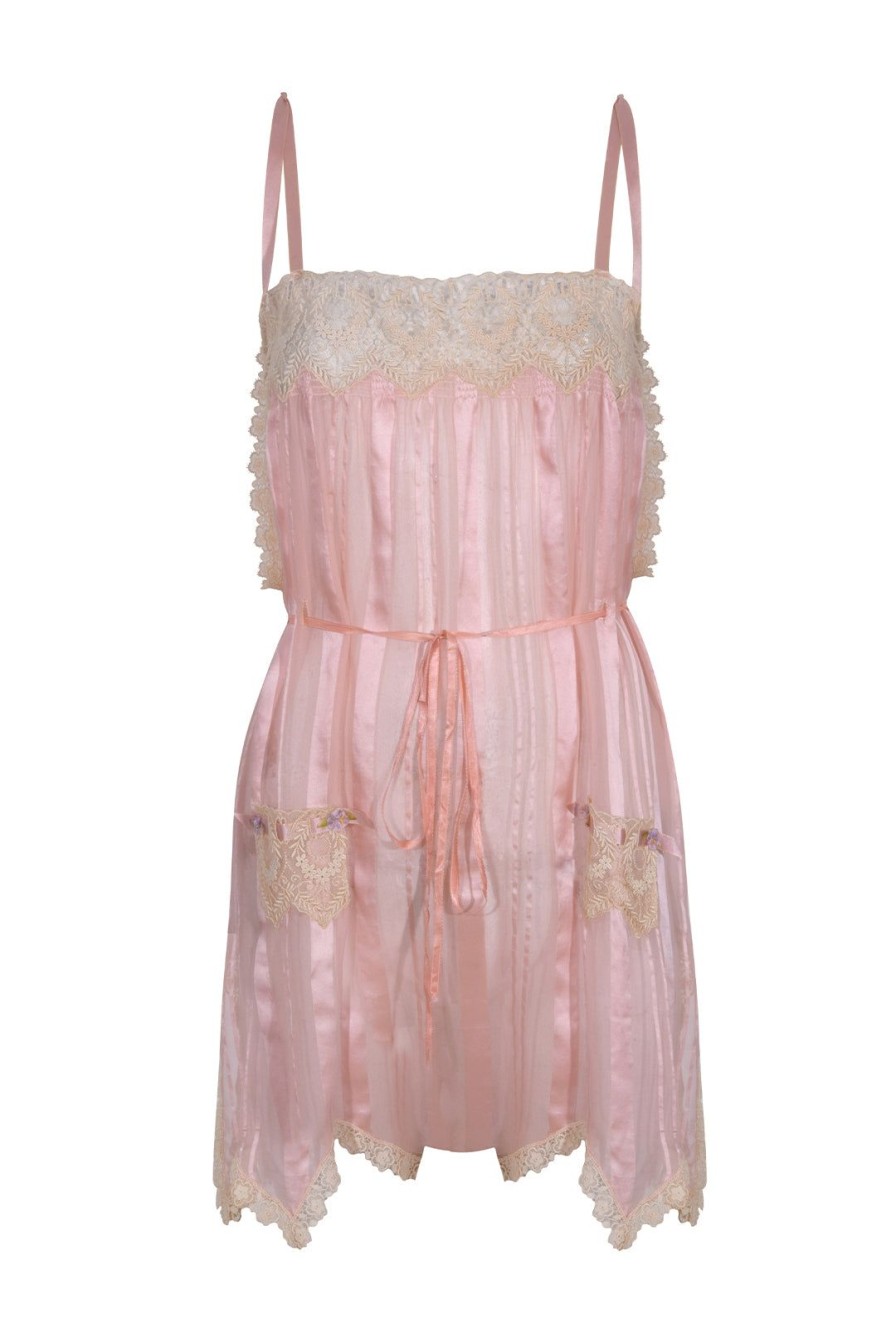 Women Annie's Archive Dresses | 1920'S Pink Silk Lace Teddy